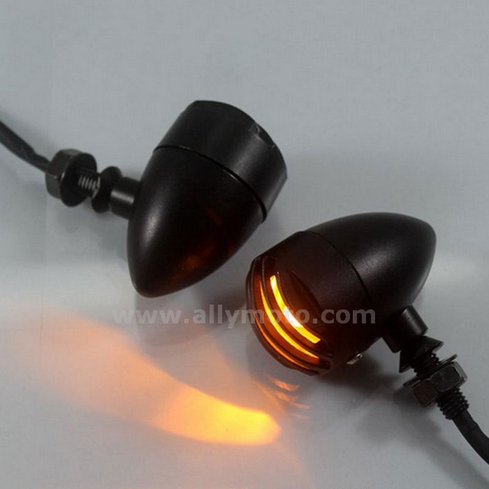 29 Turn Lights Signal Indicator Mini Bullet Blinkers Harley Chopper Bobber Honda Yellow-Red@3